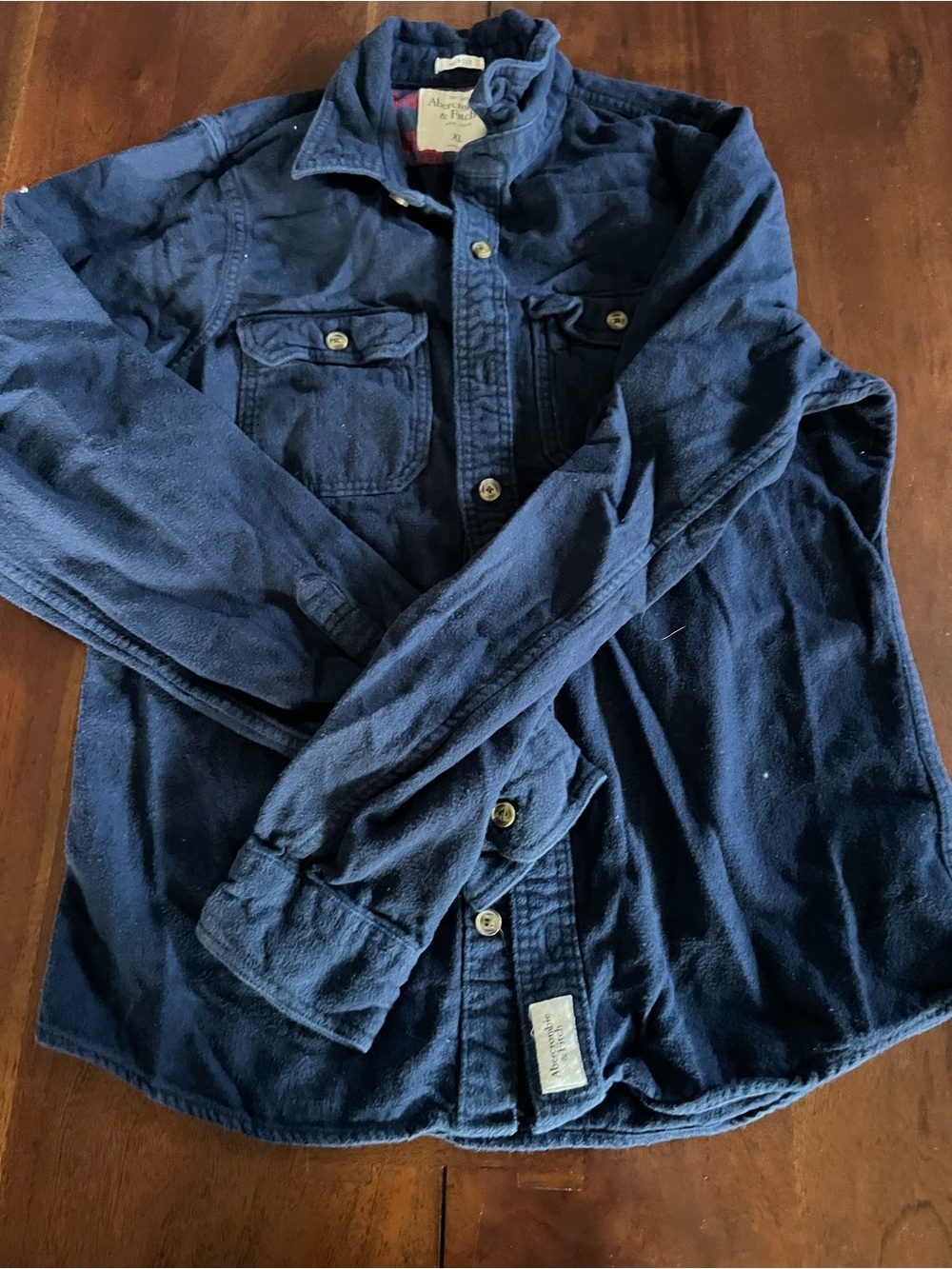 Men’s Abercrombie & Fitch Flannel | Navy | 100% Cotton | XL